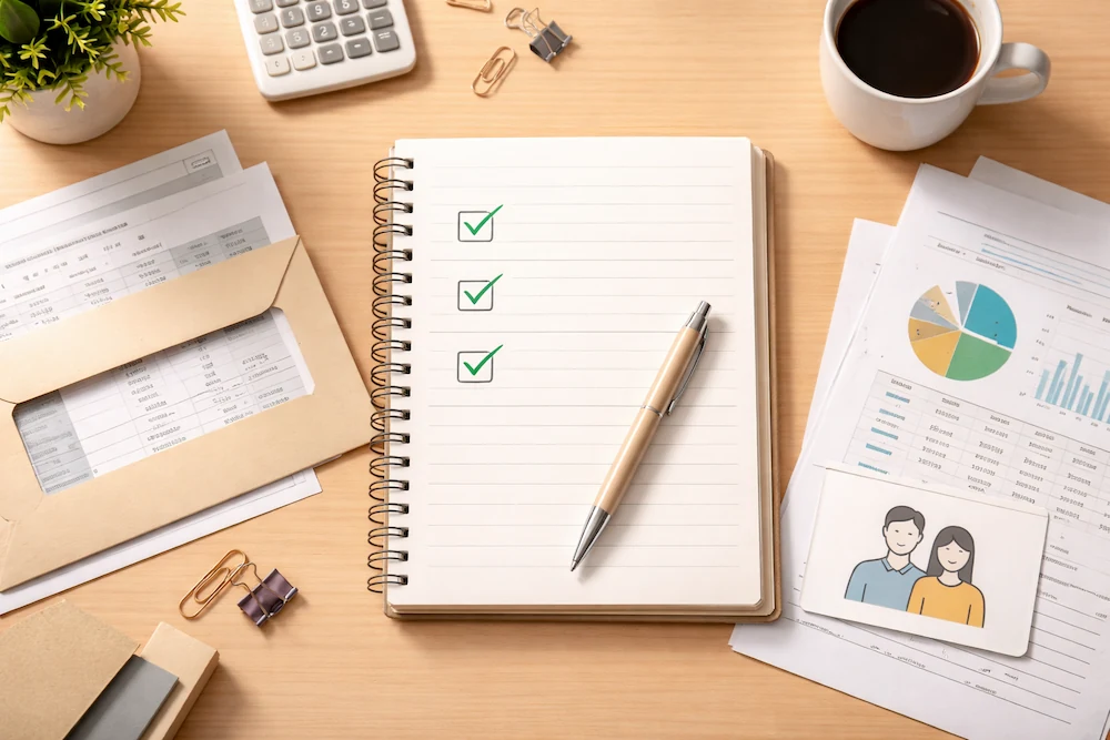 소득과 가구 기준을 점검하는 체크리스트 이미지