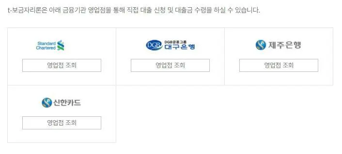t-보금자리론 은행