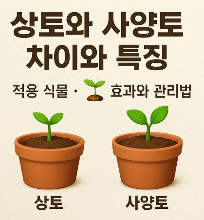 상토와 사양토 차이와 특징: 적용 식물, 효과와 관리법 사진