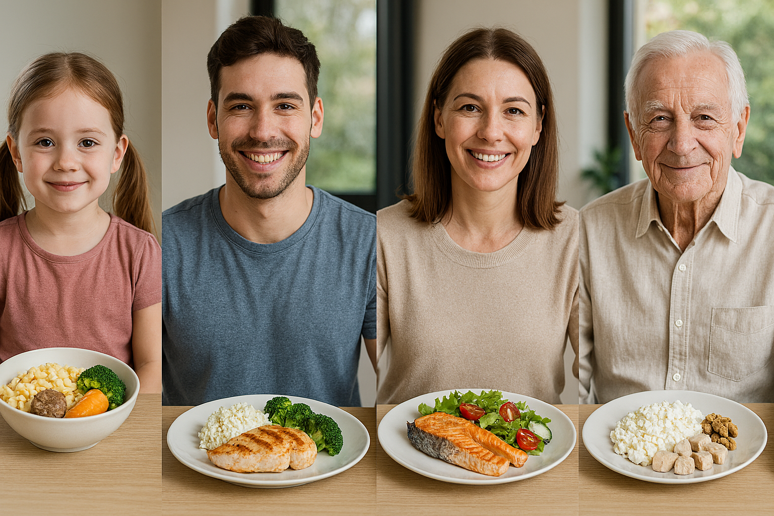 연령대별 식단을 상징하는 이미지