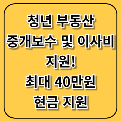 청년 부동산 중개보수 및 이사비 지원! 2025년 서울시 최대 40만원 현금 지원받는 방법