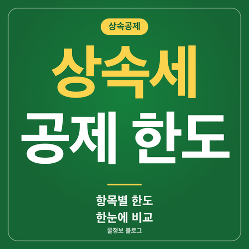 상속세 공제 한도 일괄공제 배우자공제 금융재산공제 동거주택공제 항목별 비교 썸네일