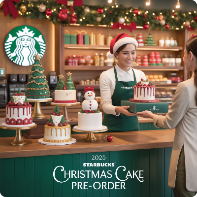 2025 스타벅스 크리스마스 홀케이크 사전예약 이미지