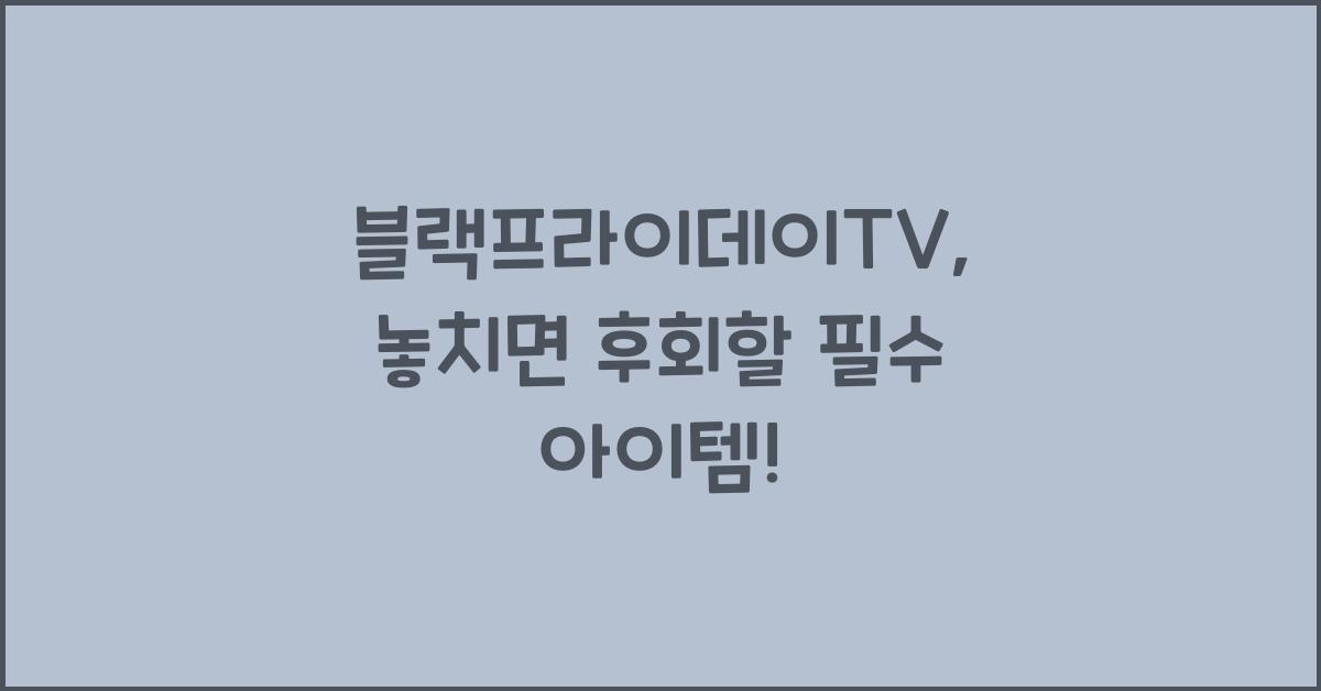 블랙프라이데이TV