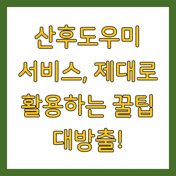 2025년 정부지원 산후도우미 신청방법 및 지원금 정보 총정리