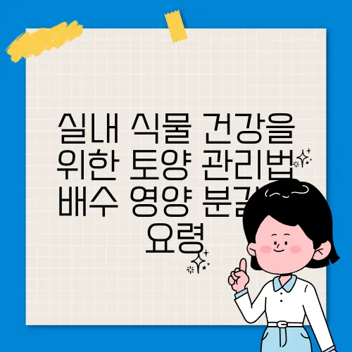 실내 식물 건강을 위한 토양 관리법 배수 영양 분갈이 요령