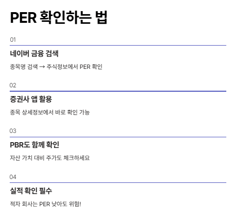 주식용어 PER 뜻