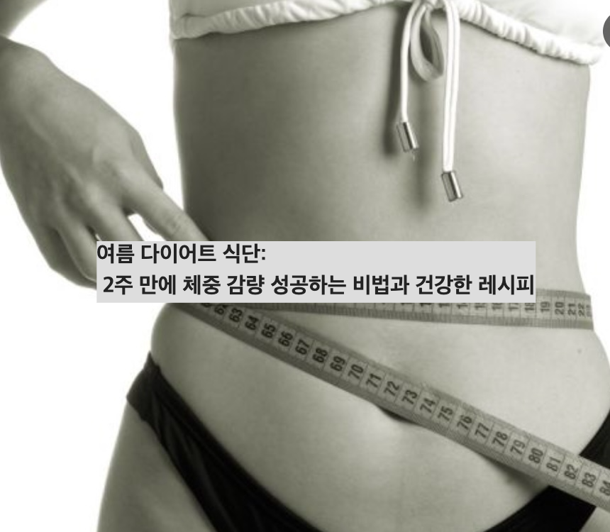 여름 다이어트 식단: 2주 만에 체중 감량 성공하는 비법과 건강한 레시피