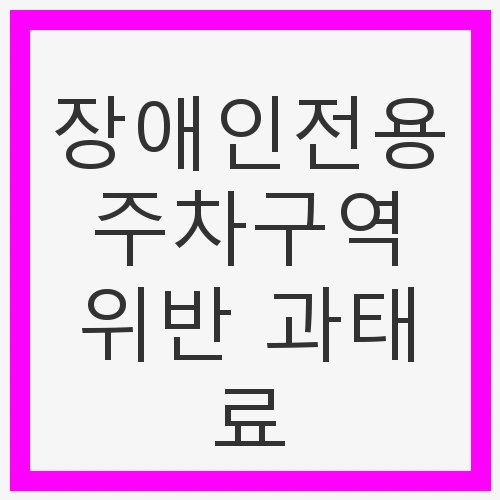 장애인주차구역이란?