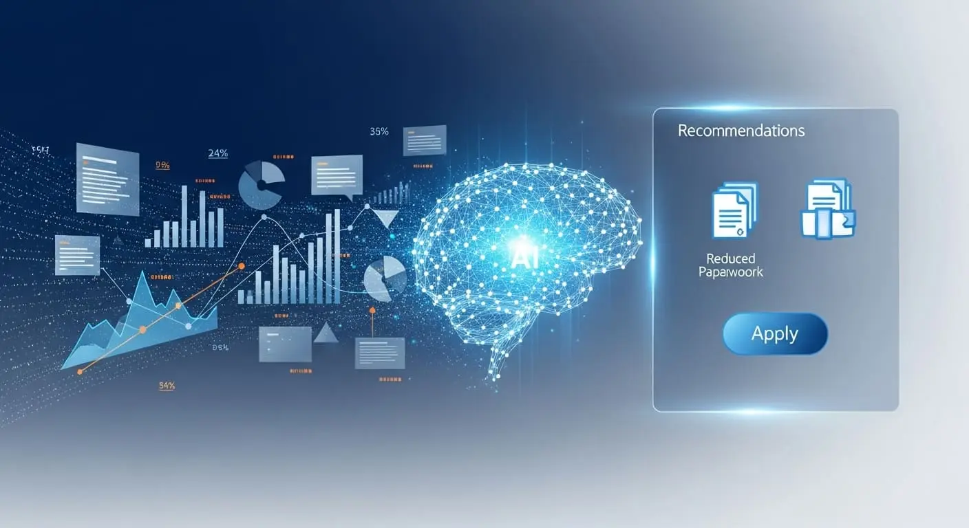 AI가 기업 데이터를 분석하여 맞춤 지원사업을 추천하고 서류를 간소화하는 과정