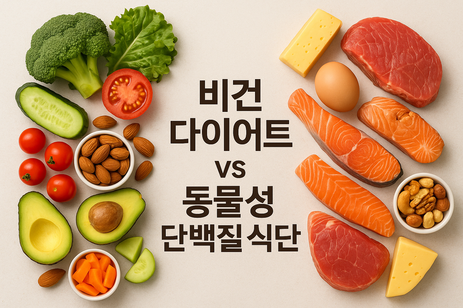 1.비건 다이어트 vs 동물성 단백질 기반 식단