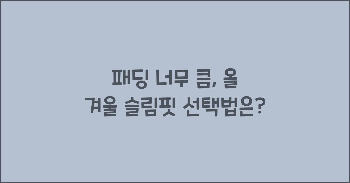 패딩 너무 큼