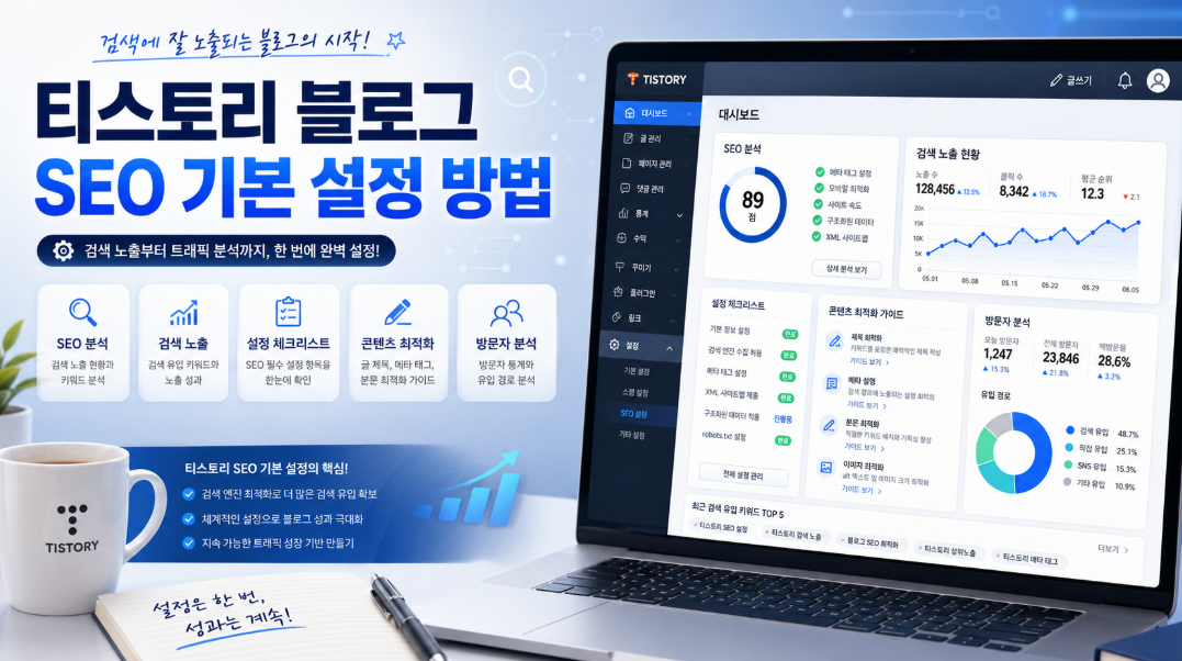 애드센스 승인을 위한 티스토리 블로그 서치콘솔 및 사이트맵 제출 최적화 도표