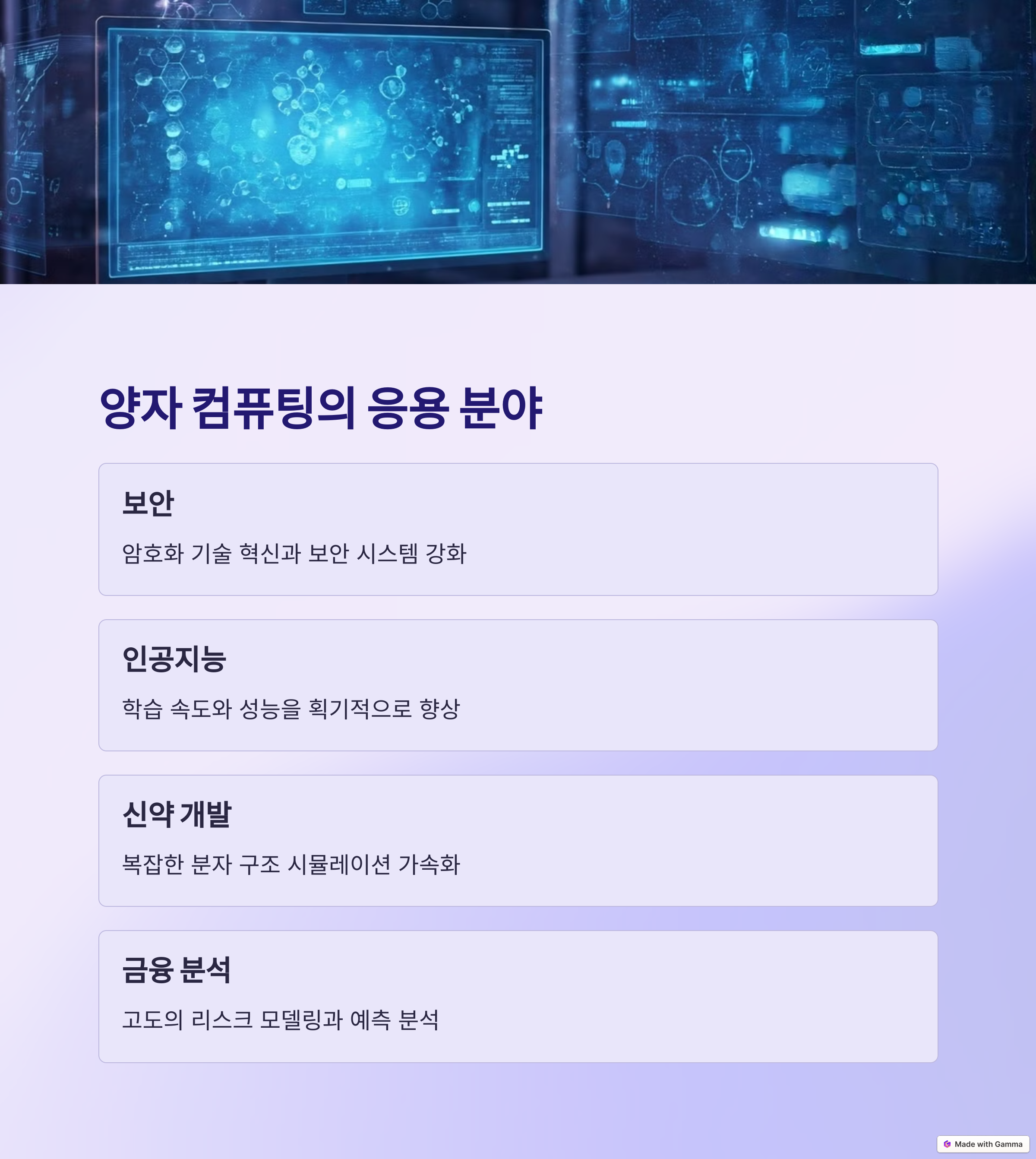 양자 컴퓨팅 응용 분야