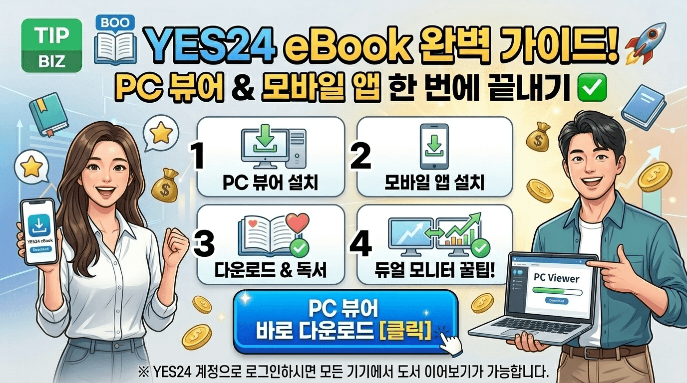 yes24 ebook PC뷰어 설치 방법과 듀얼모니터 활용 꿀팁