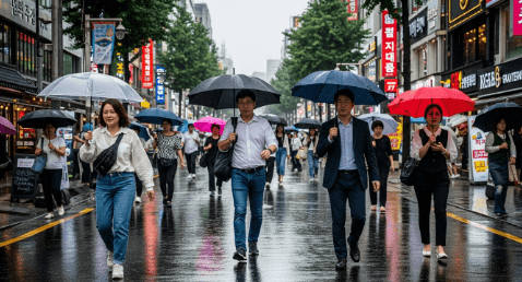 2025년 장마기간 시작일 및 지역별 강수량