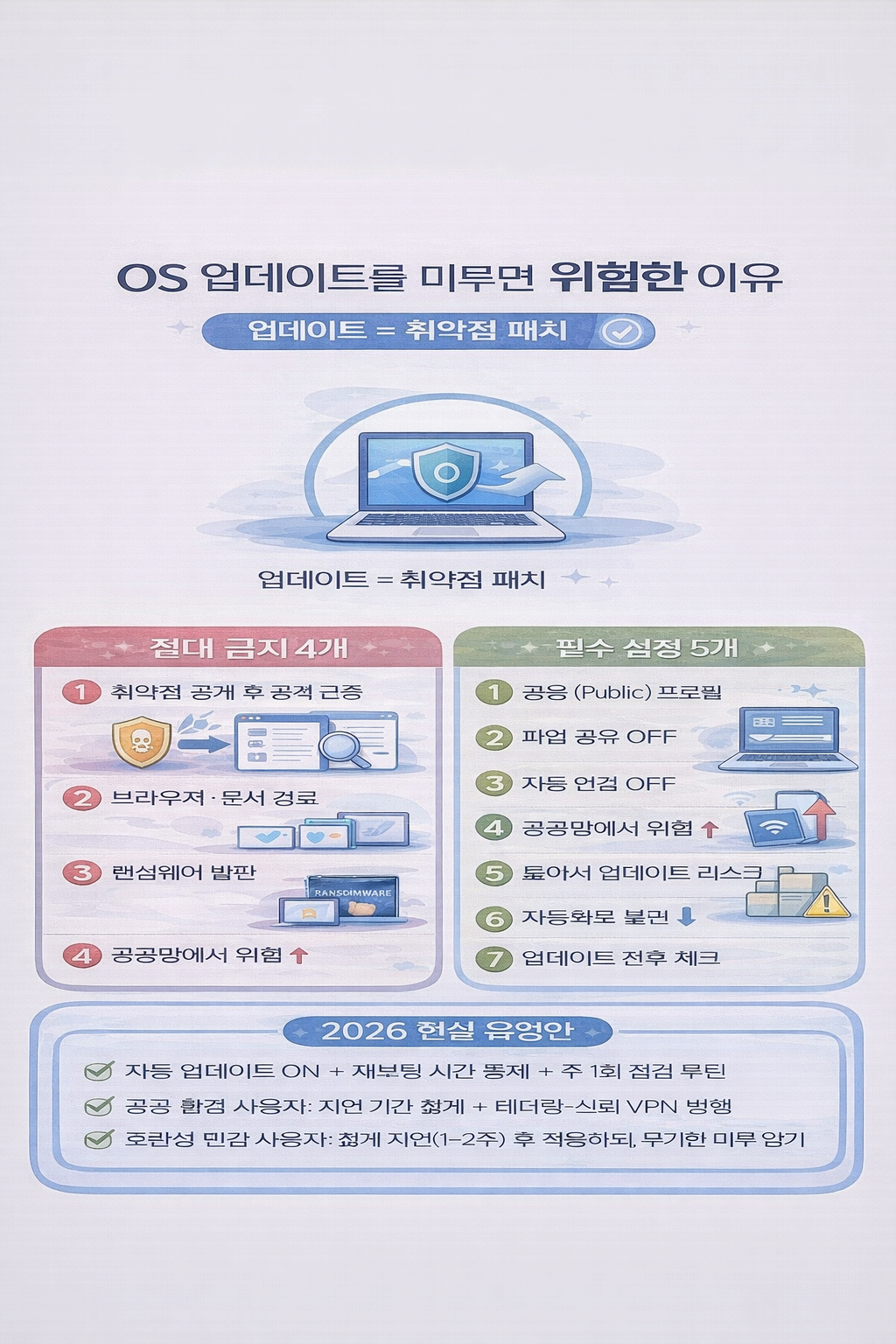 윈도우/맥 OS 업데이트를 미루면 생기는 실제 위험