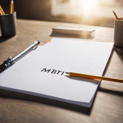 테이블 위 종이에 적힌 MBTI