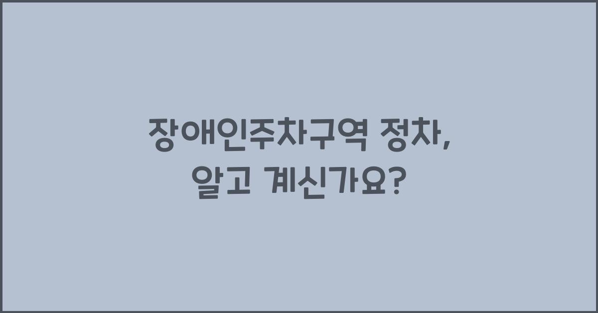 장애인주차구역 정차