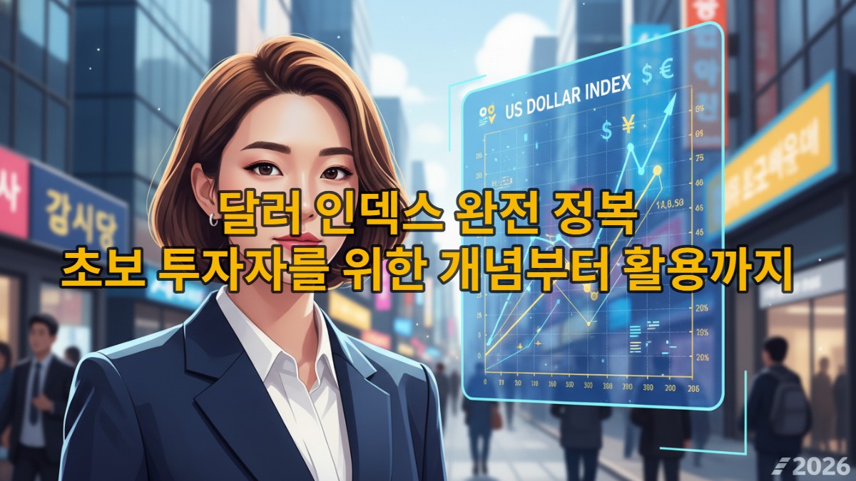 달러 인덱스 차트를 보며 글로벌 경제를 이해하는 한국인 투자자.