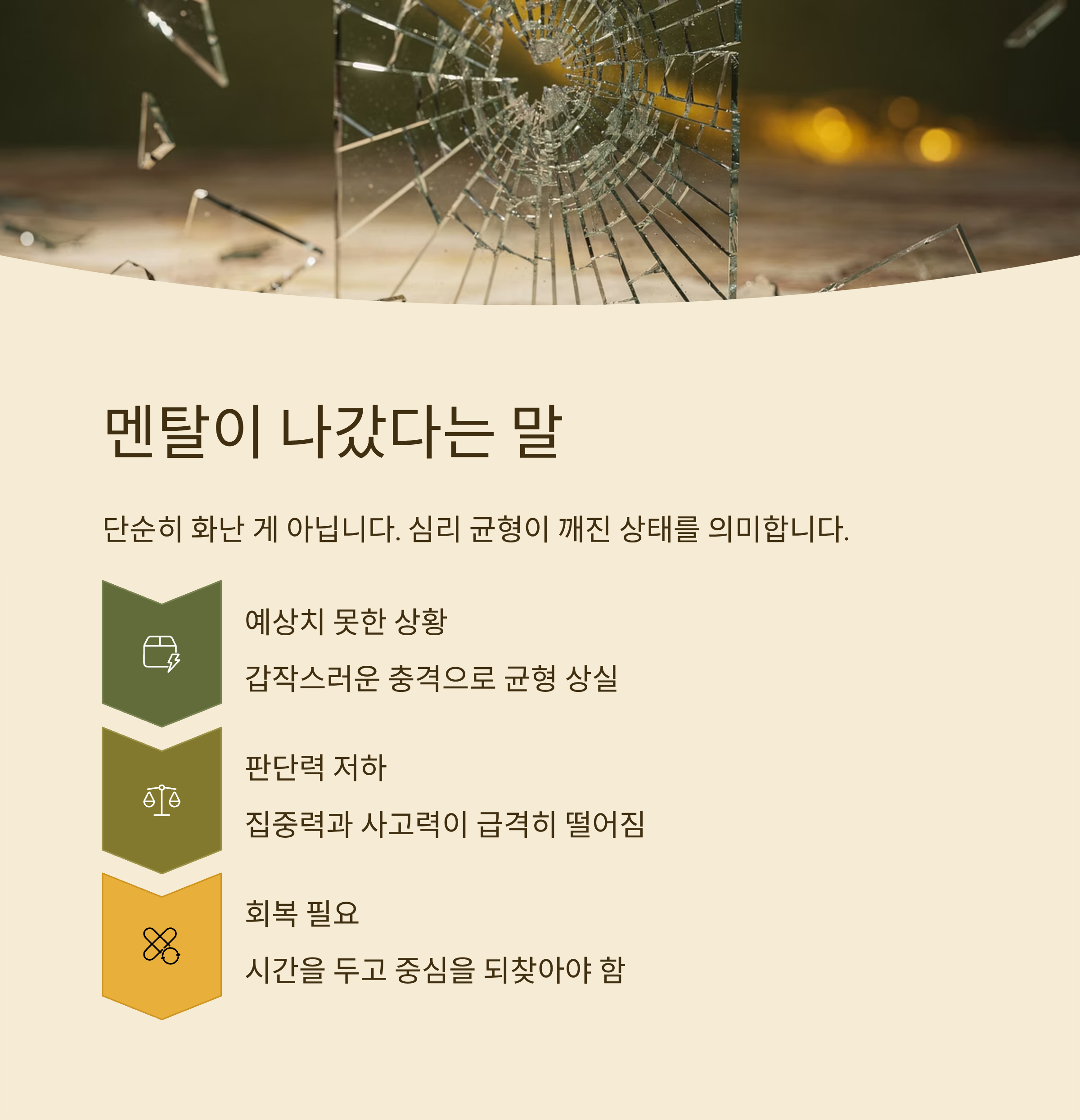 멘탈이 나갔다는 말