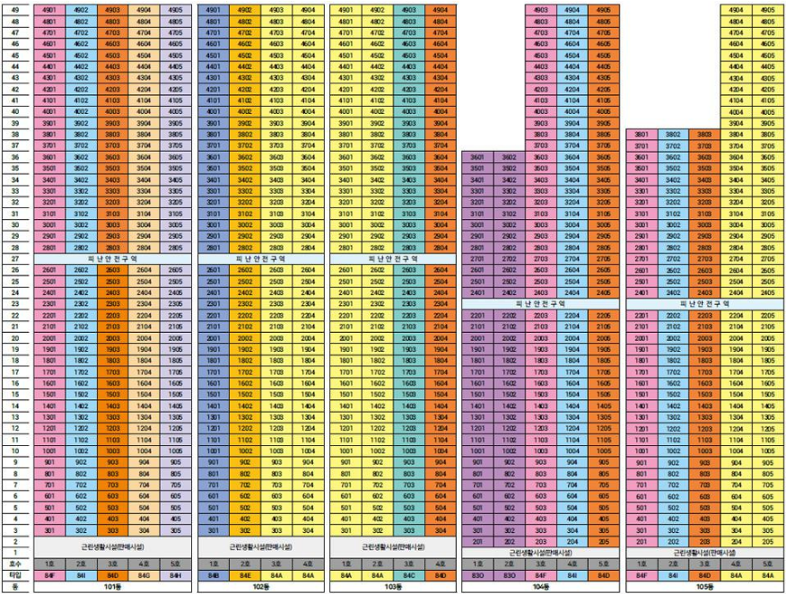 힐스테이트 동인 동호수 배치도