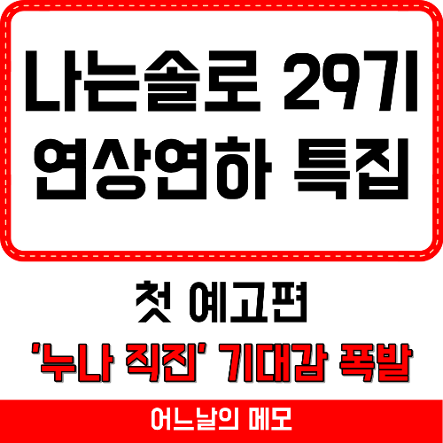 나는솔로 29기 연상연하 특집 안내