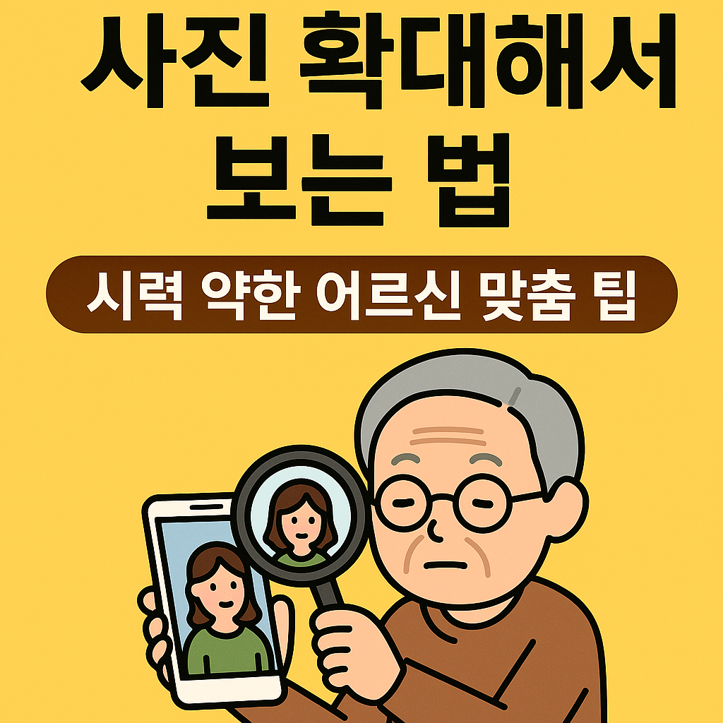 사진 확대해서 보는 법, 시력 약한 어르신 맞춤 팁
