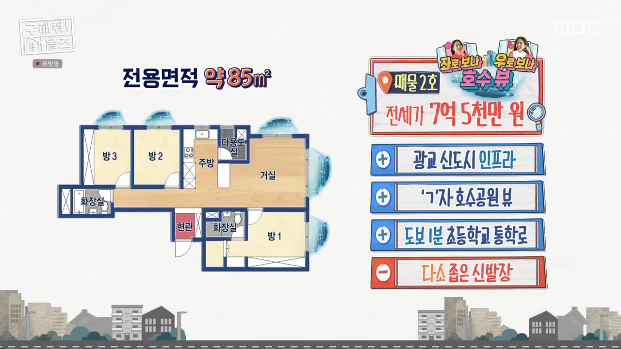 구해줘홈즈 경기 신도시 분당하남 광교 동탄 전세 or 매매가 7억 우주 라이크우드 분당 왔서현 좌로보나 우로보나 호수뷰 조권 그레이못보내 동탄 동심