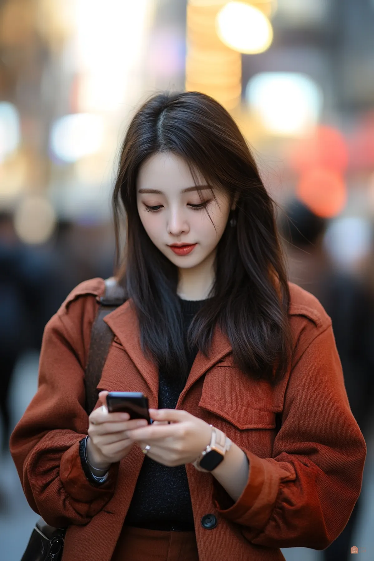 애플워치와-애플휴대폰사용하는-한국여자03