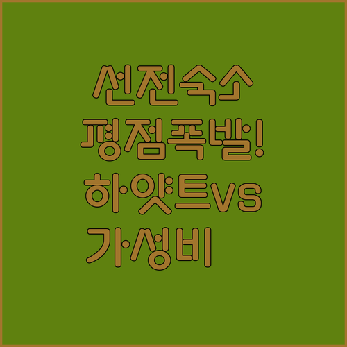 평점 폭발한 하얏트부터 초역세권 가성..