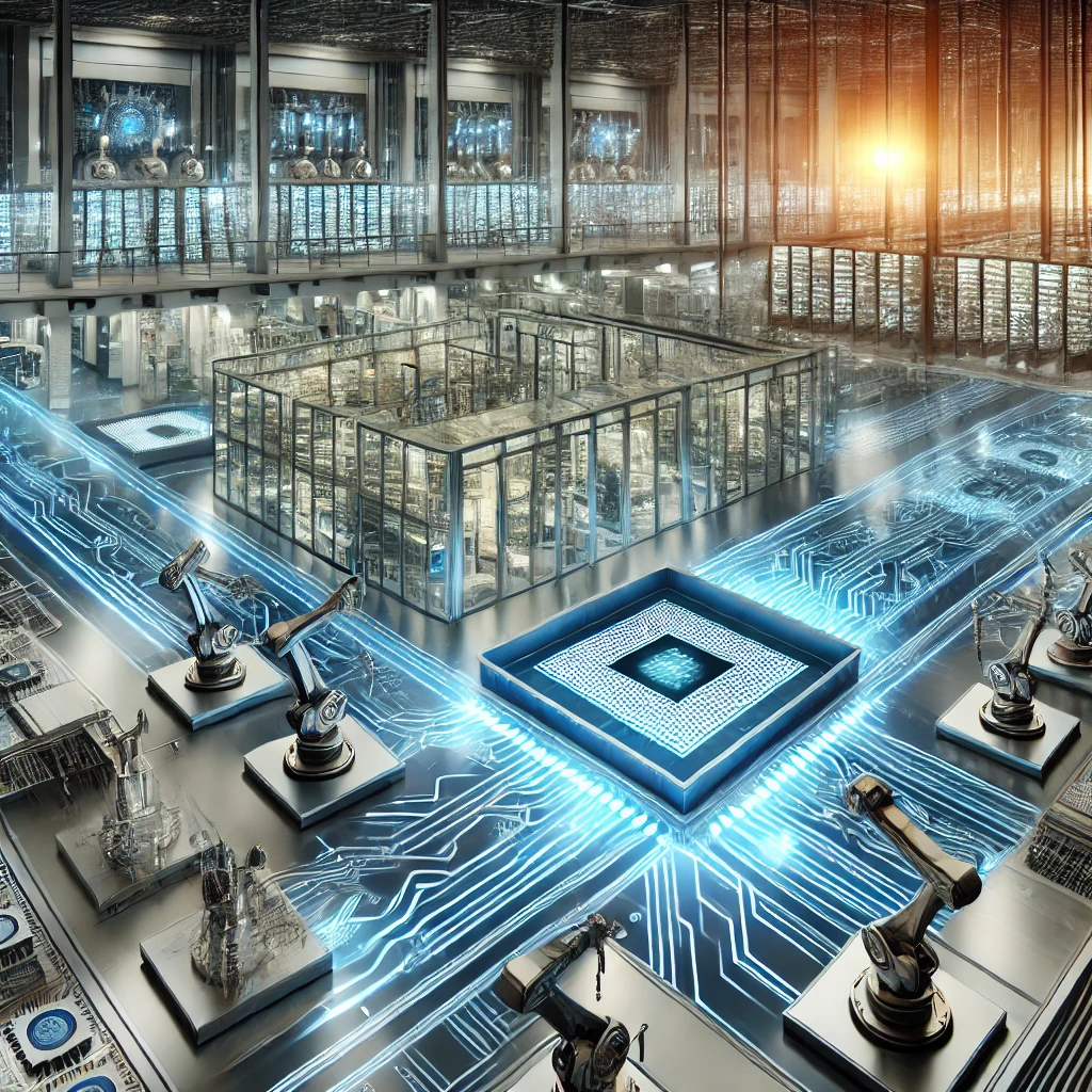 AI가 마이크론 테크놀로지의 기업 내부를 상상해 만든 사진.