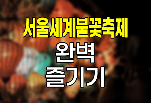 2024 서울세계불꽃축제 완벽 즐기기