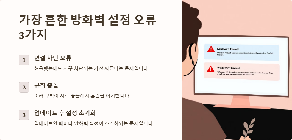 윈도우11 방화벽 설정 오류 해결
