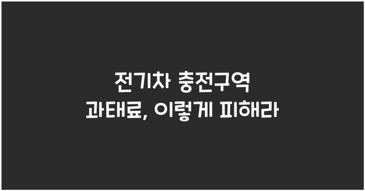전기차 충전구역 과태료
