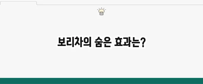 보리차 효능과 부작용: 건강하게 마시는 방법