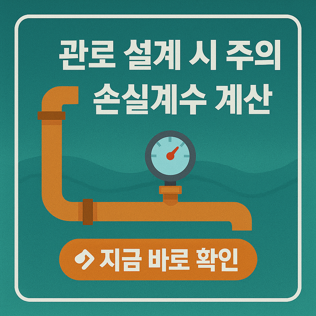 관로 설계 시 주의할 손실계수 계산법