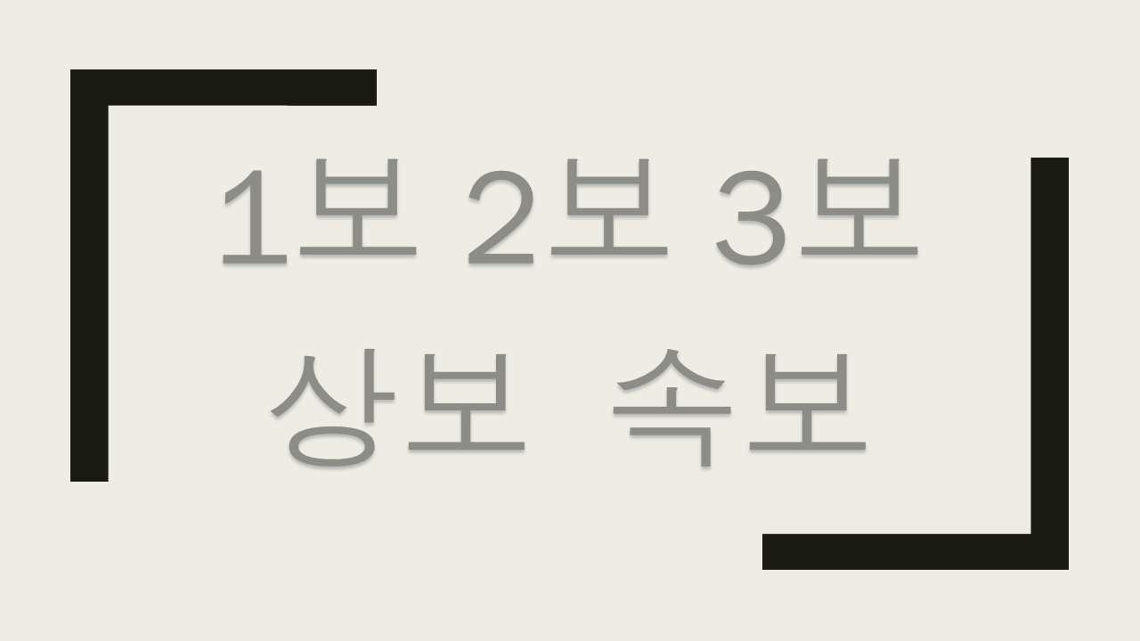 1보 2보 3보 상보 속보 뜻 이해하기