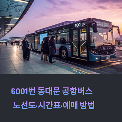 6001번 동대문 공항버스 노선도 시간표 예매 방법