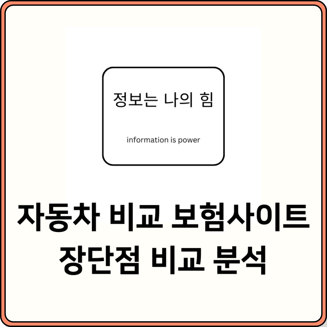 자동차 비교 보험사이트 TOP 3 장단점 비교 분석