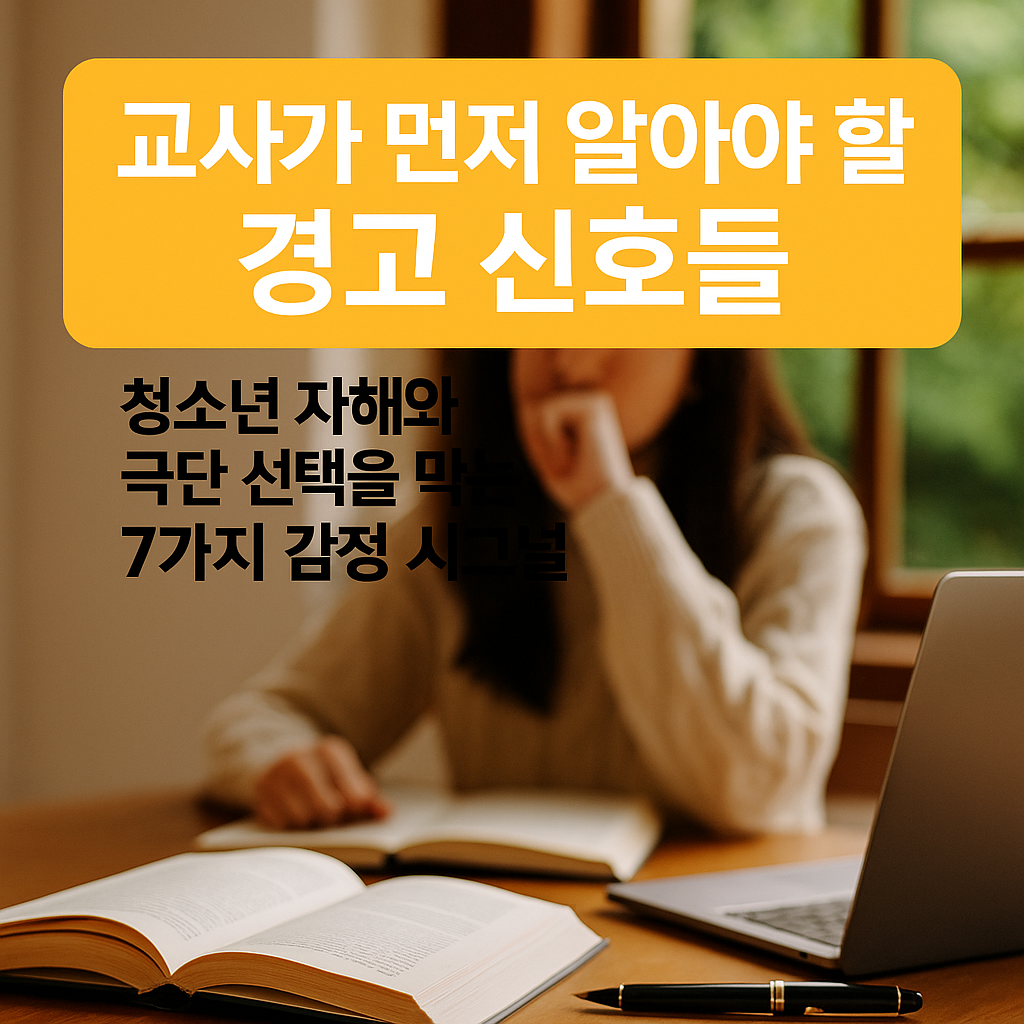 교사가 먼저 알아야 할 경고 신호들 – 청소년 자해와 극단 선택을 막는 7가지 감정 시그널