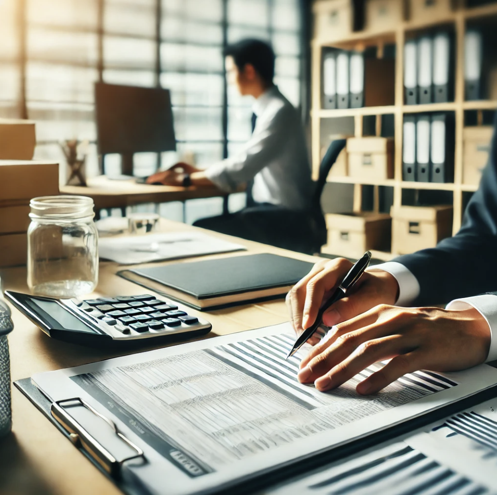 세금 신고 준비 중인 한국의 직장인