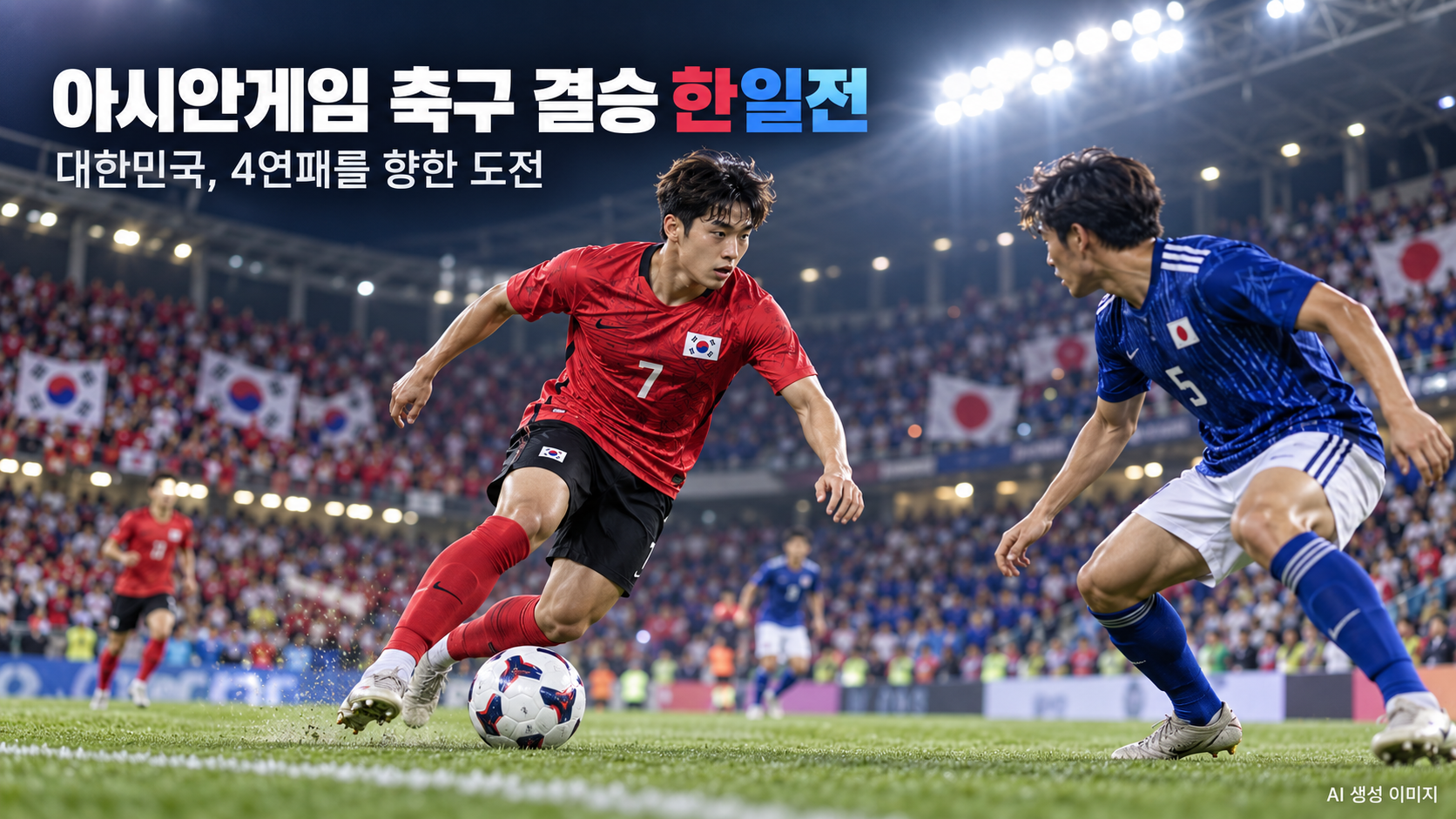 아시안게임 축구 결승 한일전 한국 4연패도전