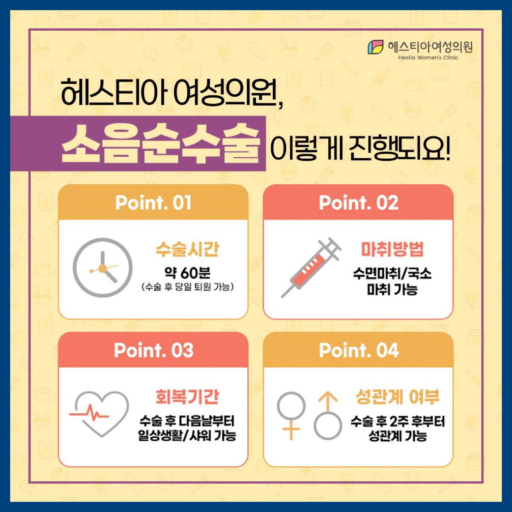 헤스티아여성의원 소음순수술 이렇게 진행돼요!