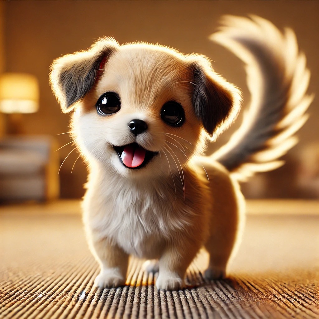 강아지 꼬리물기