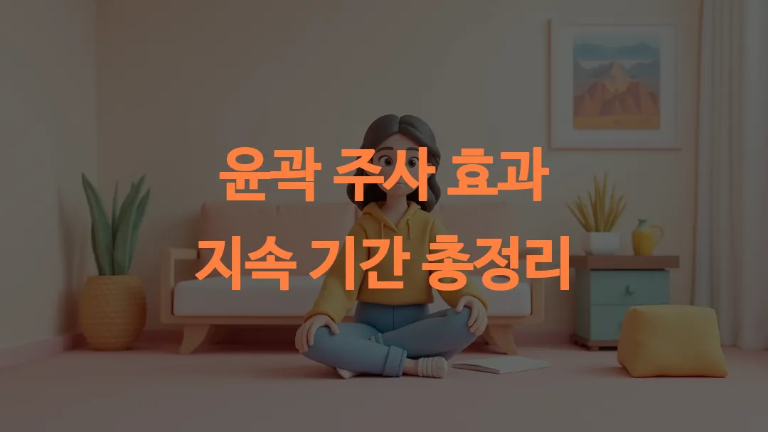 윤곽 주사 효과 지속 기간 총정리