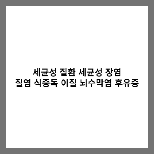 세균성 질환 / 세균성 장염 질염 식중독 이질 뇌수막염 후유증