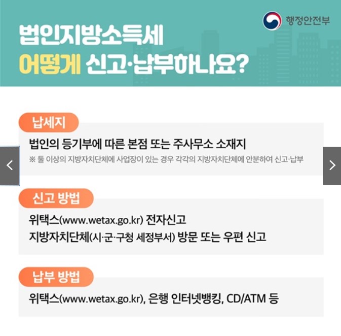 법인지방세소득세 안내