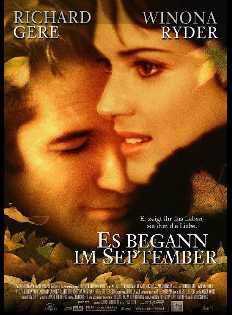 리처드 기어, 위노나 라이더 주연 영화 뉴욕의 가을 포스터.