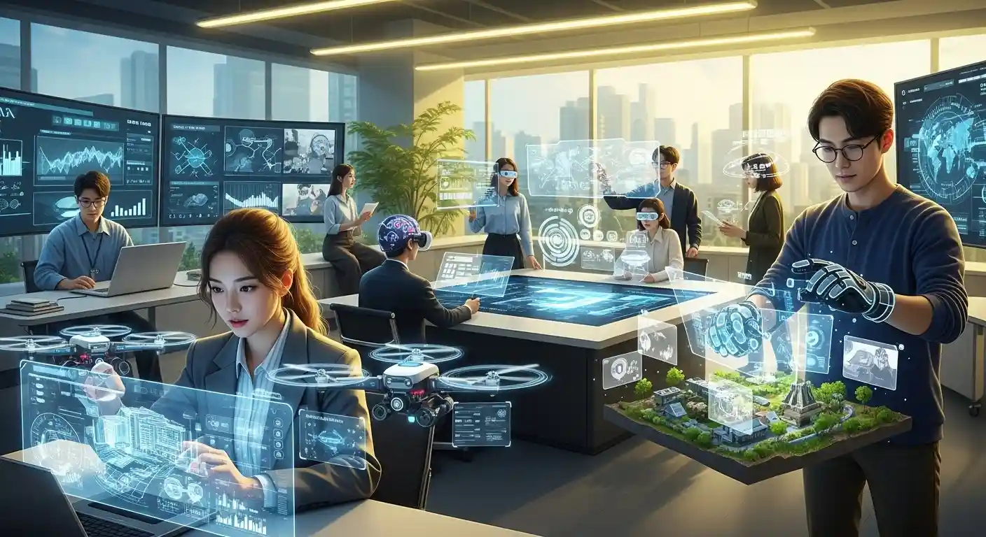 <img src="creating_personal_work_in_ai_era.webp" alt="AI 시대에 개인이 기존 직업을 넘어 스스로의 업을 창조하는 장면을 표현한 이미지 입니다">